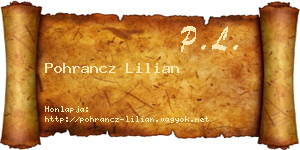 Pohrancz Lilian névjegykártya